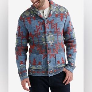 Lucky Brand Men’s Southwest Tribal Aztec Cardigan (Sz Large)